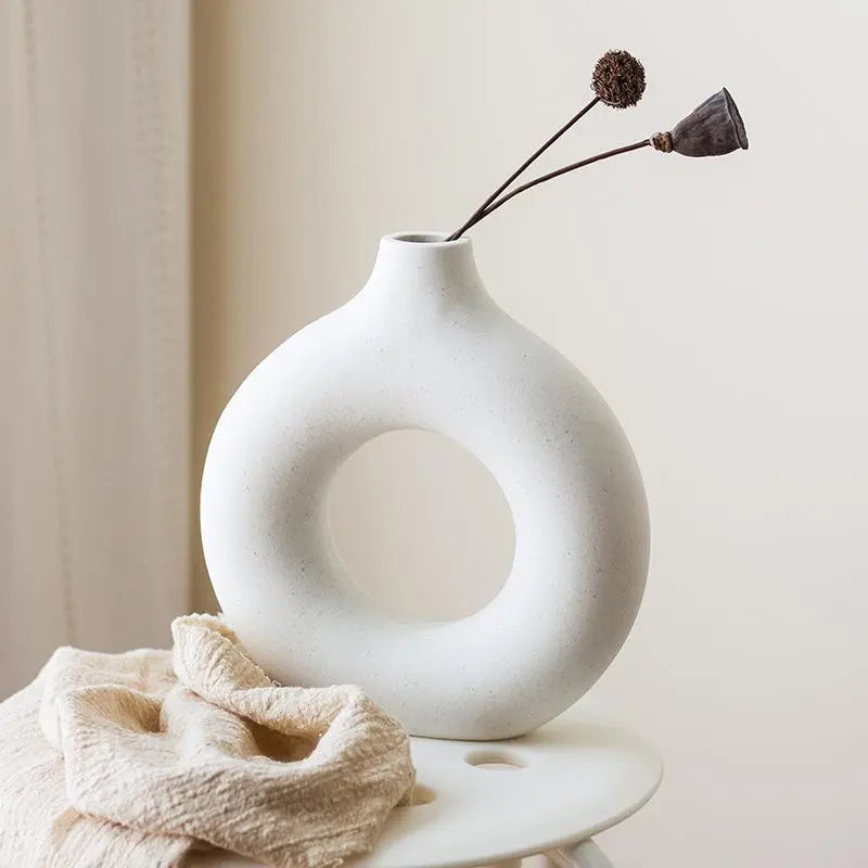 Nordic Donut Ceramic Vase