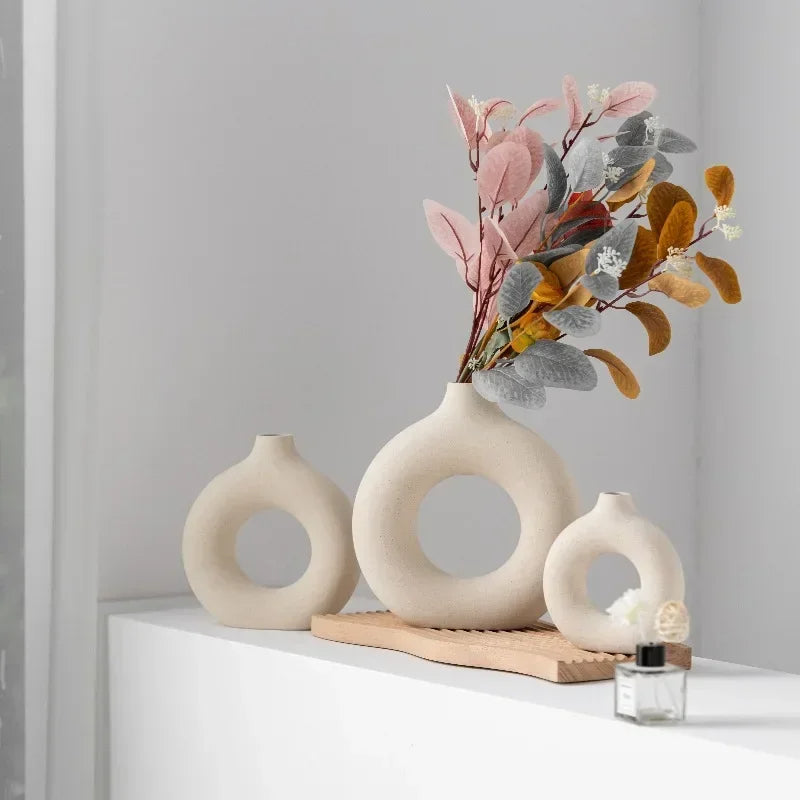 Nordic Donut Ceramic Vase